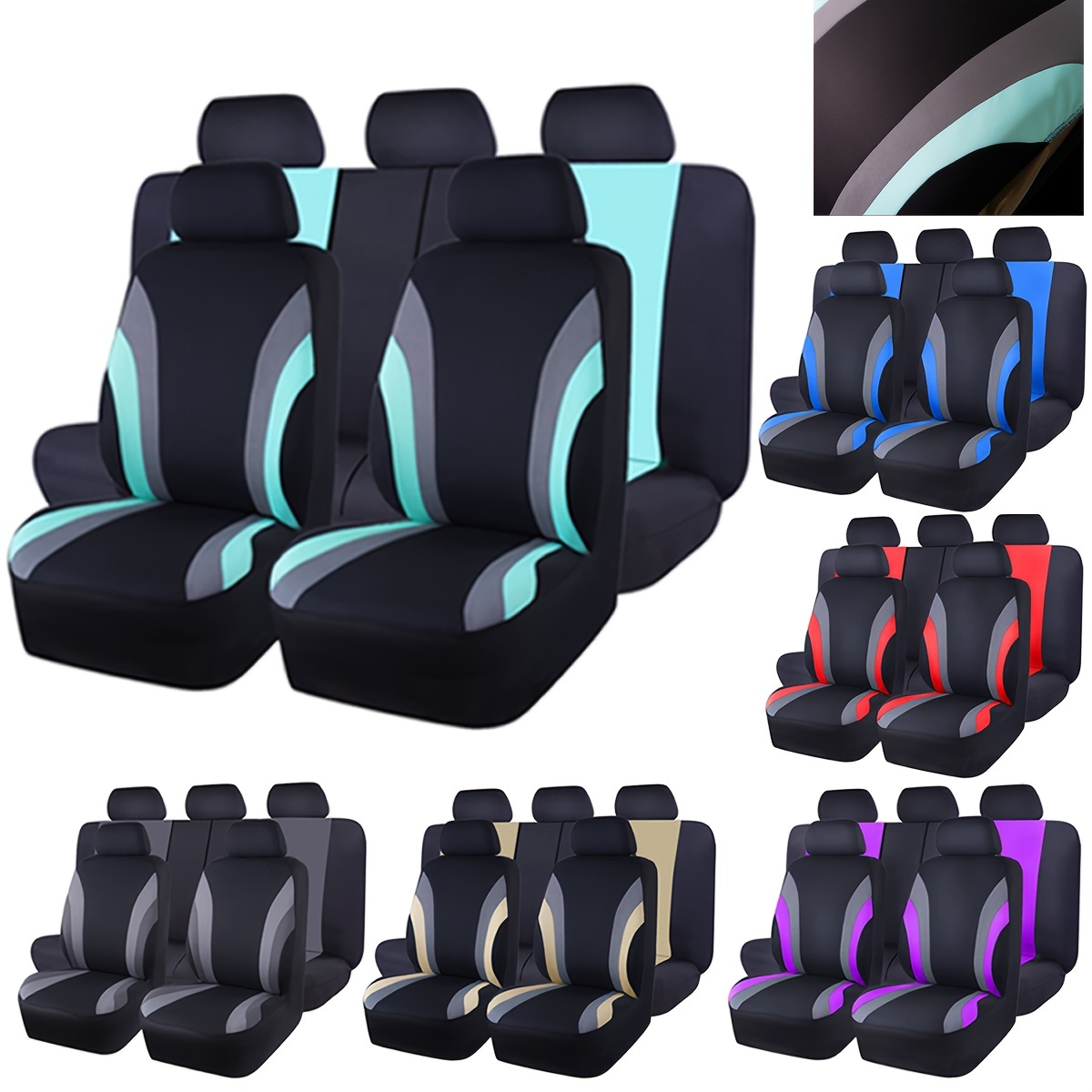 

Design Polyester Car Seat Cover Universal Size Fit Most Cars With 5 Seats