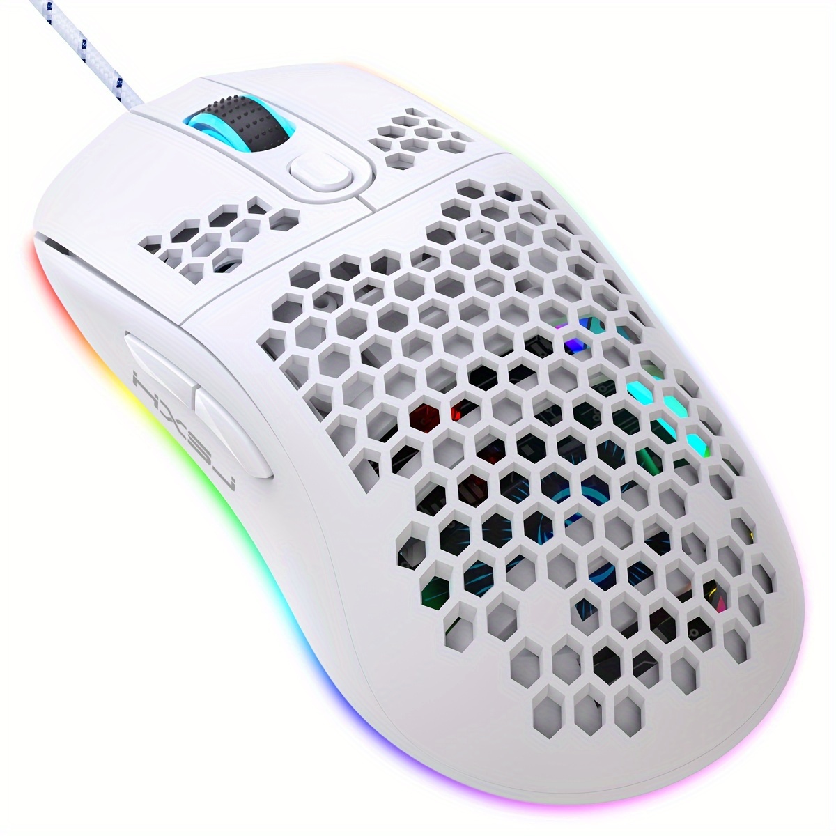 

Hxsj Rgb Wired Usb Mouse With 6 Programmable Buttons - , Optical Sensor For Gaming, Office, And Home Use