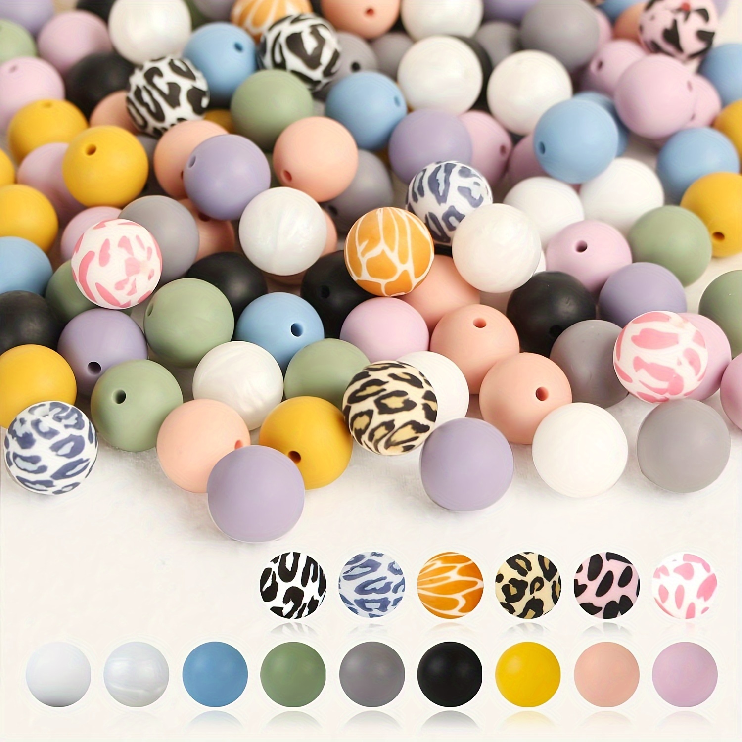 

153pcs Silicone Beads 15mm Silicone Beads Bulk For Keychain Making 15 Styles Loose Round Rubber Pop Beads For Pens, Necklace Bracelet Making Kit, Jewelry, Art, Crafts, Diy Jewelry Accessories