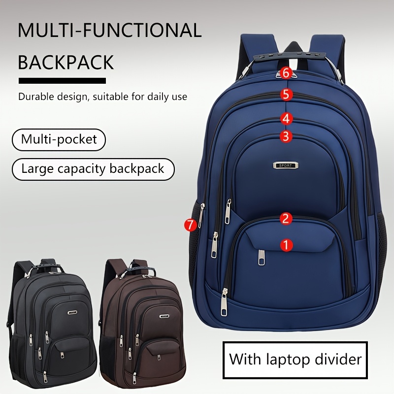 camel leather school backpack For Men | 16