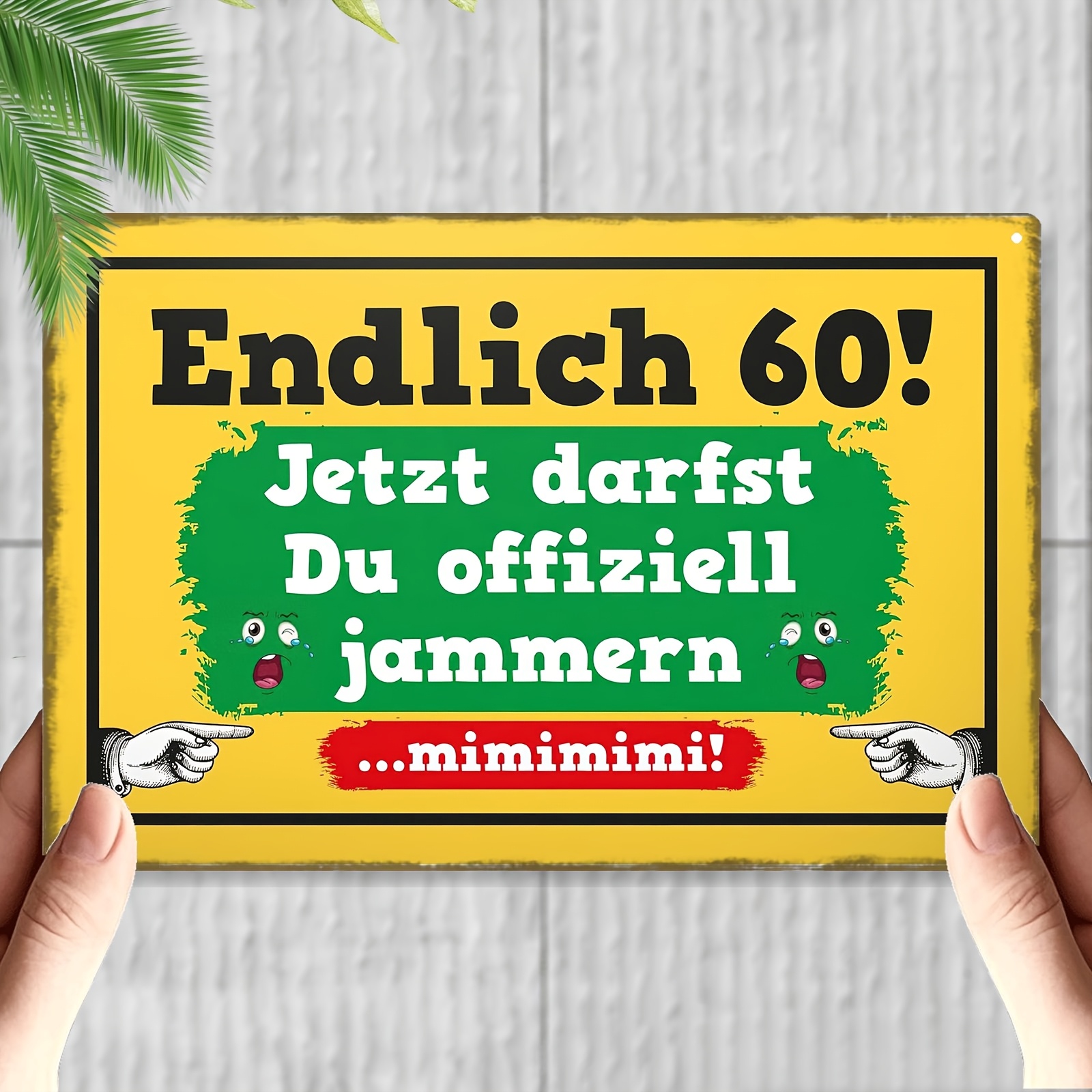 E-shop 2D Flach, Lustiges 60. Geburtstagsschild - " 60! Jetzt Kannst Du Dich Beschweren " - Vintage Metall Wandtafel 8x12 Zoll, Geeignet für Zuhause,