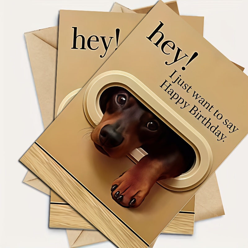 A Humorous Animal-Themed Birthday Card (With Envelope), Featuring Cute Pet Designs, Specifically Made for Dog Lovers, Suitable for Birthdays, Thank You Notes, Christmas, And Everyday Gifting Occasions!