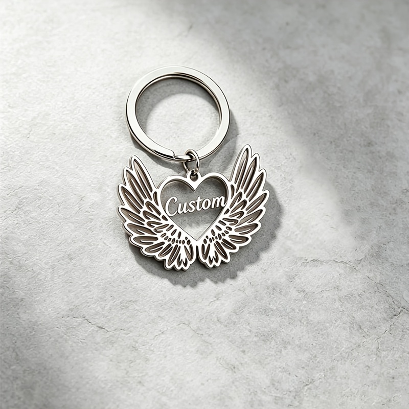 TEMU 1pc Stainless Steel Keychain, Metal Cutting Craft, Customizable Text Keychain, A Must-have Valentine's Day Gift For