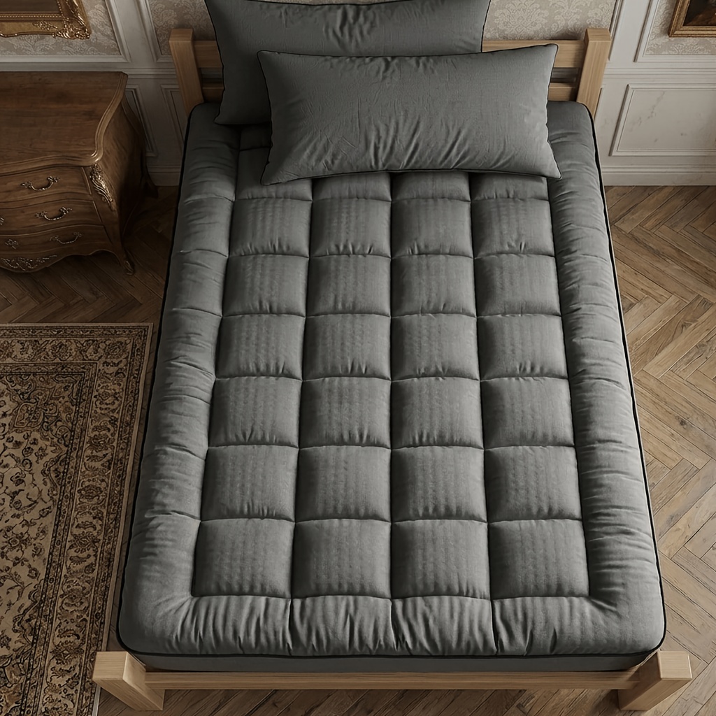 Cushioned Mattress Topper With 360° Elasticated Band, Double Layer Quilted Mattress Protector, Cloud-like Soft Bed Cover