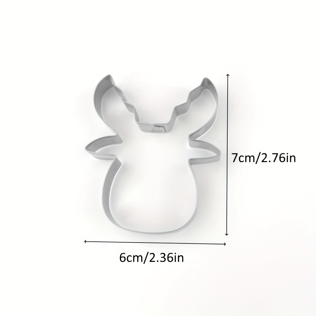 TEMU 1pc Deer Head Cookie Cutter, Stainless Steel Material, Christmas Reindeer Cookie Mold, Suitable For Christmas Cookie Theme, Kitchen Baking Tool.