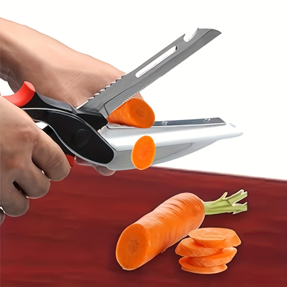 1pc vegetable scissors food cutter   meat scissors kitchen shears quick vegetable slicer with cutting board knife kitchen must haves chopping scissors for kitchen Product details 1