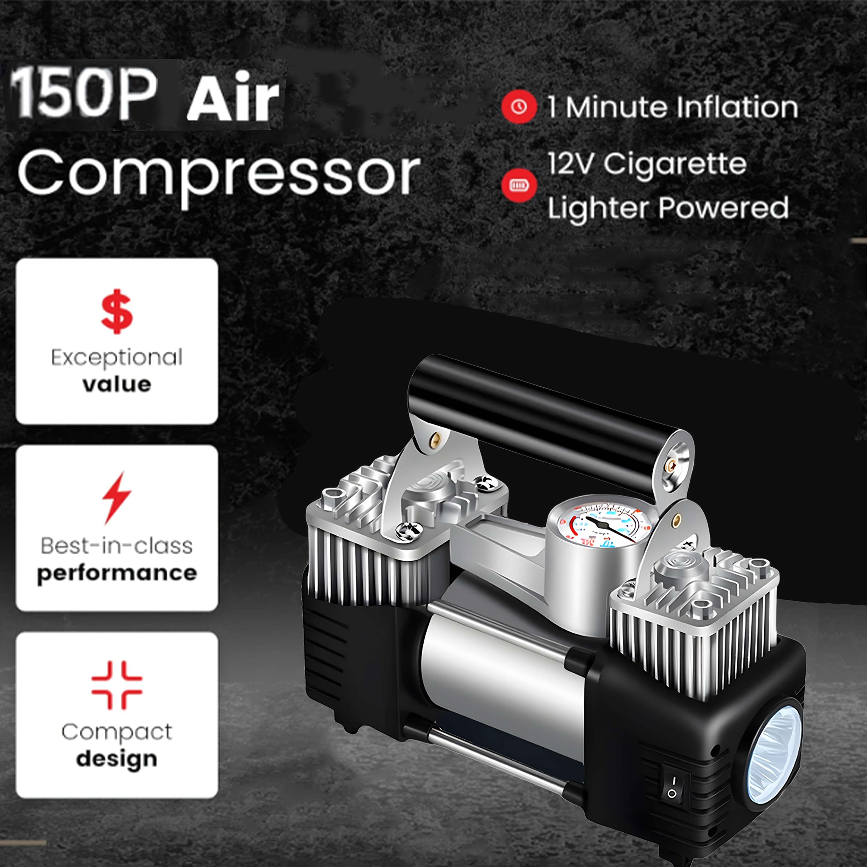 best cigarette lighter air compressor portable air compressor tire inflation featuring a toolbox