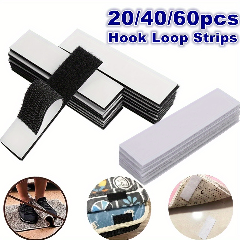 

20/40/60pcs Self-adhesive Strips, Double Sided Interlocking Tape, Tape, Heavy Duty Mounting Strips For Home Or Office Use - Holes And Screws, 8x2cm/3.12x0.79inch