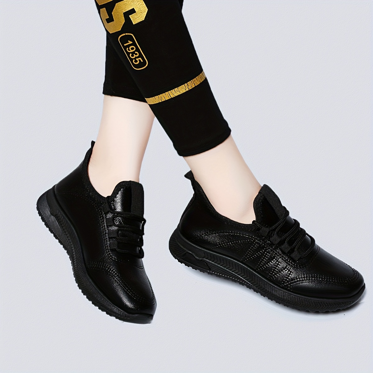 zapatos de   antideslizantes para mujer,  ,    , cordones, punta redonda, parte   sintética, comodidad para todo el año, para largas horas de pie, calzado profesional para  . detalles 1