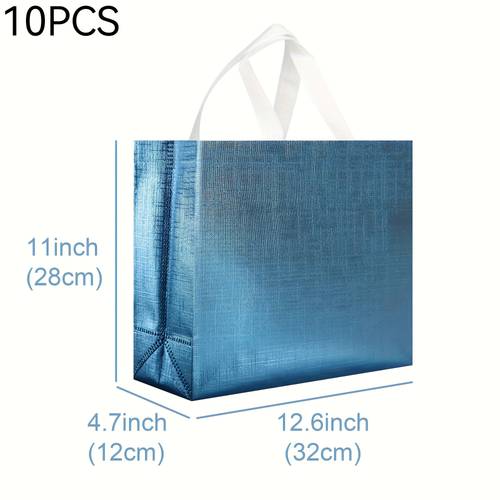 conjunto de 10 sacos de presente reutilizáveis brilhantes, em tecido metálico não tecido, ideal para aniversários, casamentos, festas, páscoa, formatura - cores mistas