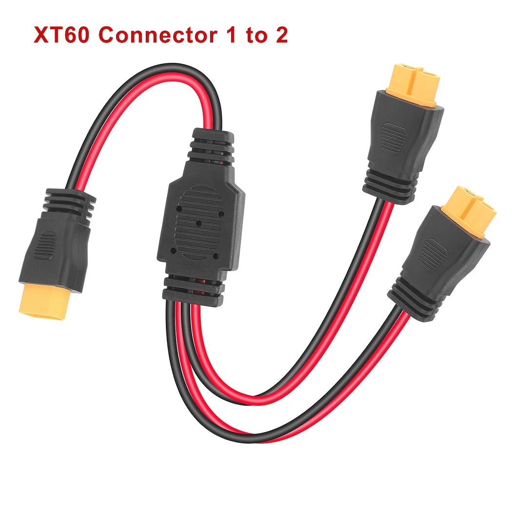 Image of Xt60 Y Splitter Cable Xt60 1 Female To 2 Male Parallel Connector Adapter Heavy-duty For Rv Uav Quadcopter Rc Cars Systems