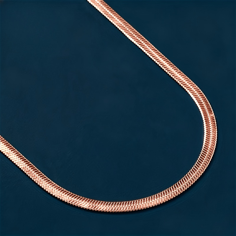 Men's 4mm Rose Gold Snake Chain Necklace — Fashionable Gift