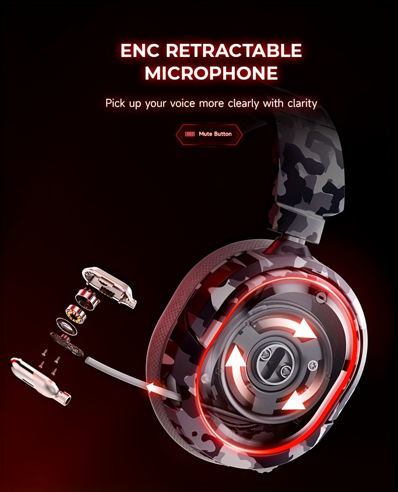 Casque Gaming Sans Fil Picun, Son Surround 7.1, Casque USB 2.4Ghz Sans Fil 5.4, Micro -Bruit 100h, Lumières RGB, Casque Sans Fil pour PC PS5 PS4. Cadeaux d'Anniversaire/Noël pour famille, amis et amoureux