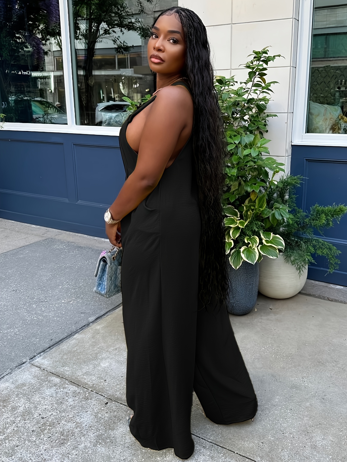 womens jumpsuits summer rompers sling sleeveless wide leg - Temu