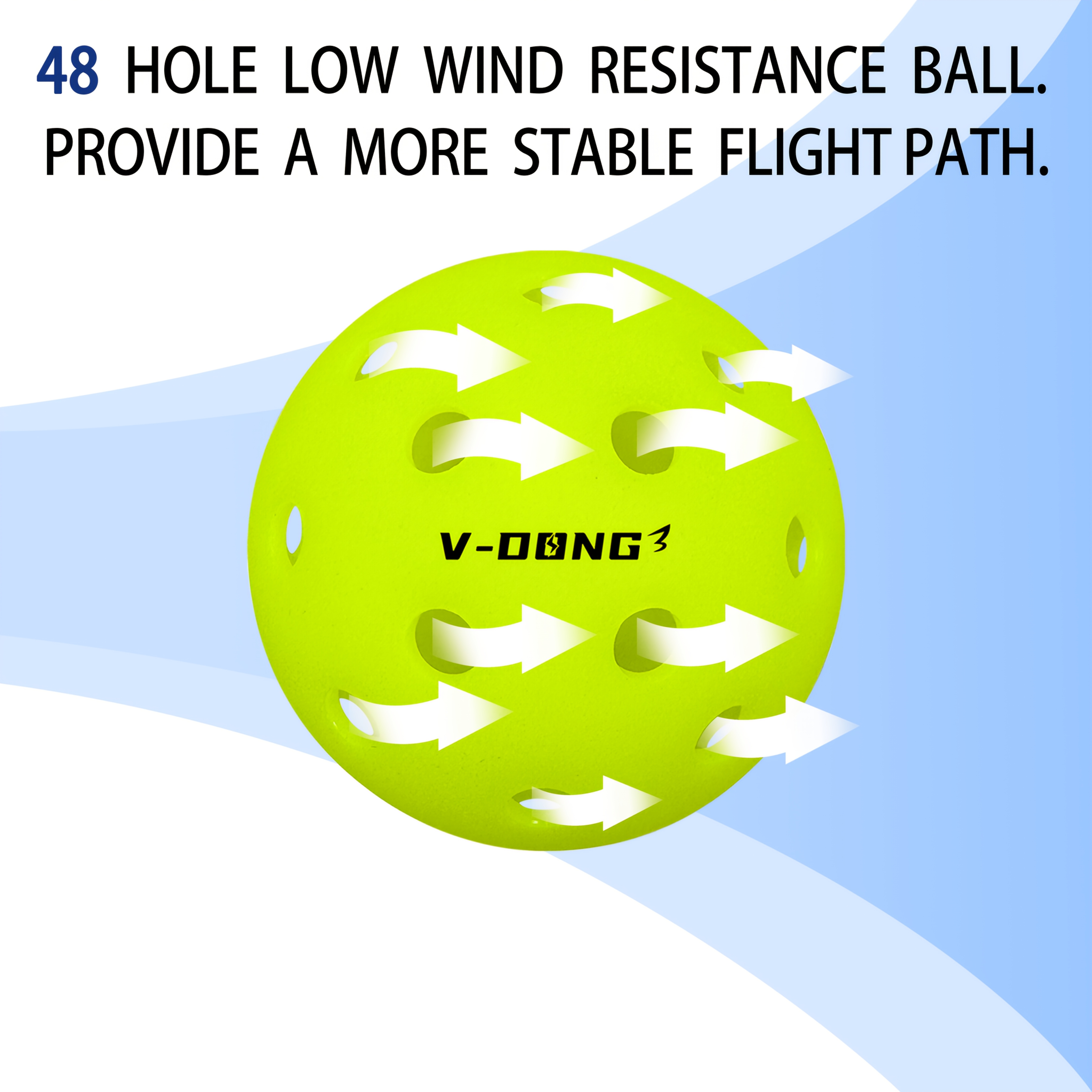 12pcs 48-Hole Pickleball with Special PE Polymer