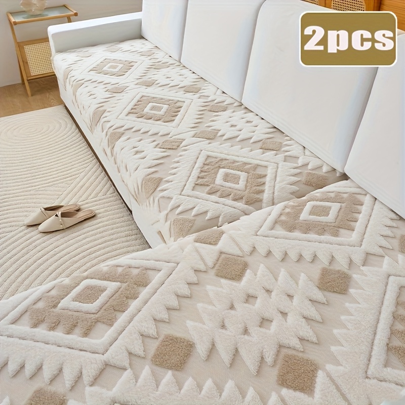 TEMU 2 Housses de canapé de L jacquard bohèmes et tendance, lavables en machine, utilisation toutes /decoration et
