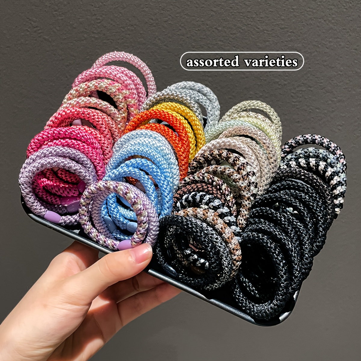 

Elegant Jersey Hair Ties Set - 16/32/56pcs High Elasticity Bands, Minimalist Solid Color Hair Rings For Women, Suitable For Daily Use