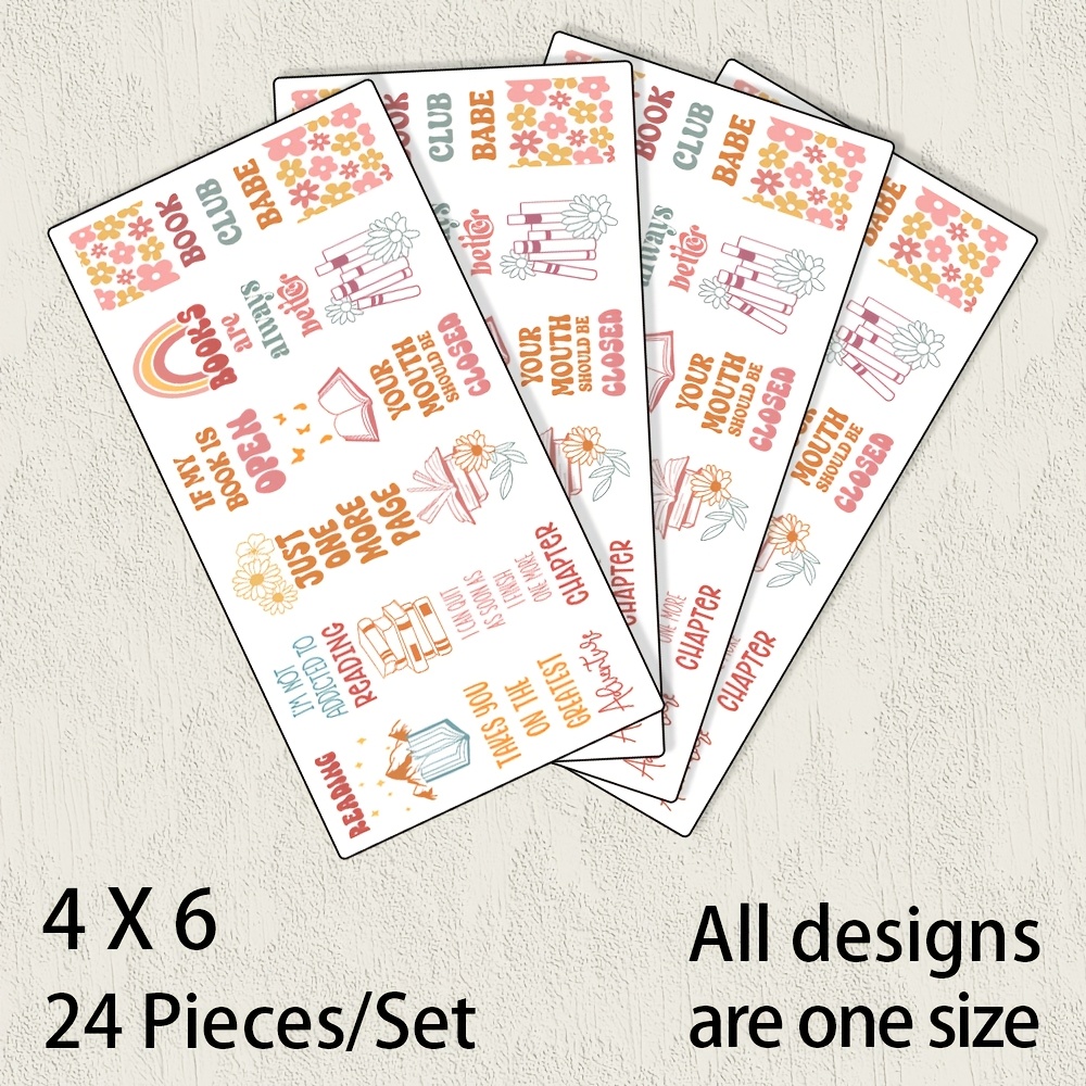 TEMU 24pcs Set Motivational Quote Uv Dtf Bookmark Paper, Vinyl Transfer Sticker, Suitable For Crafts, Bookmarks, Pen Packaging And Gifts, The Perfect