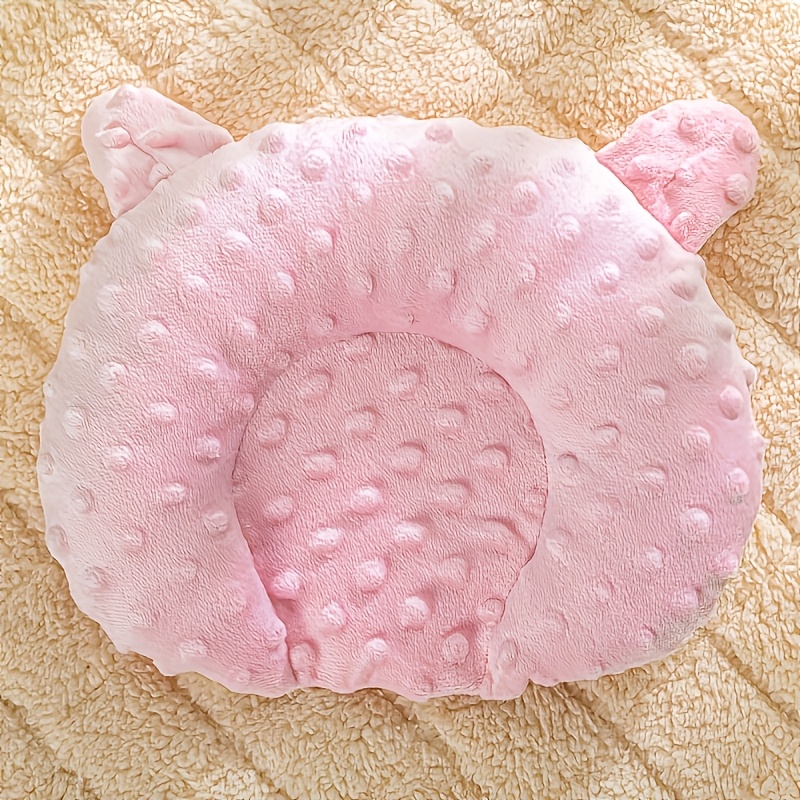 cozy u shaped cartoon dog bed for small dogs toy breeds soft polyester fleece oval sleep pad with solid   warm   for   decor cute dog bed fluffy texture Product details 2