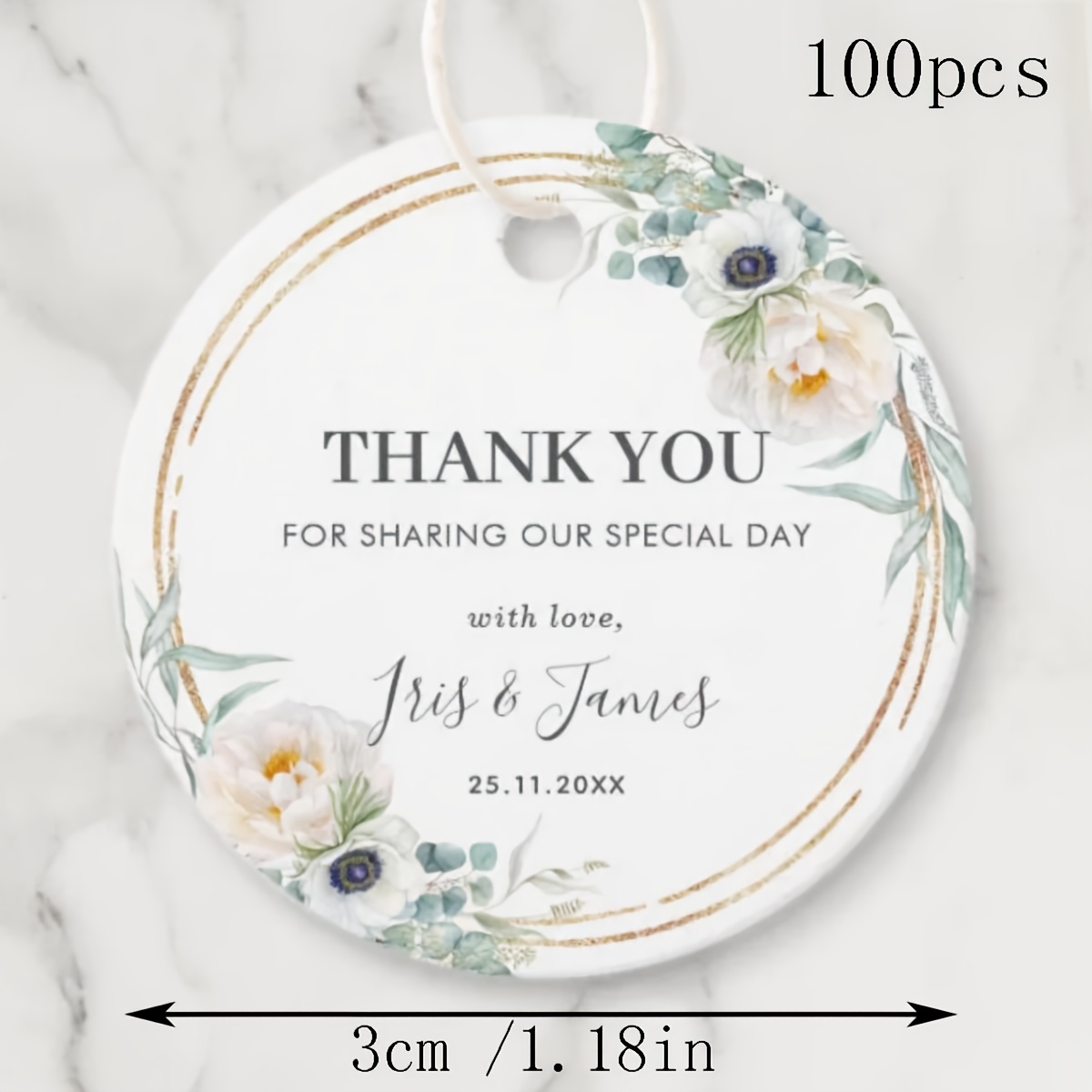 TEMU 100 stuks, Aangepaste Prachtige Bruiloft Welkomstcadeau Tag Smaragdgroen Bruiloft Welkomstcadeau Tag Aangepaste Bruiloft Gunst Tag, Aangepaste