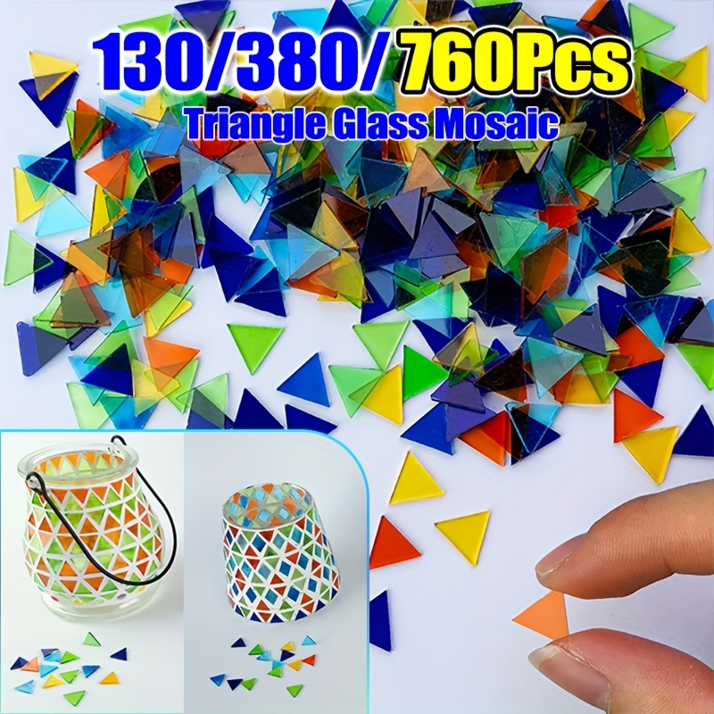 

130/380/760pcs Mosaïque en Verre Triangulaire Haute , Matériaux pour l'Artisanat DIY