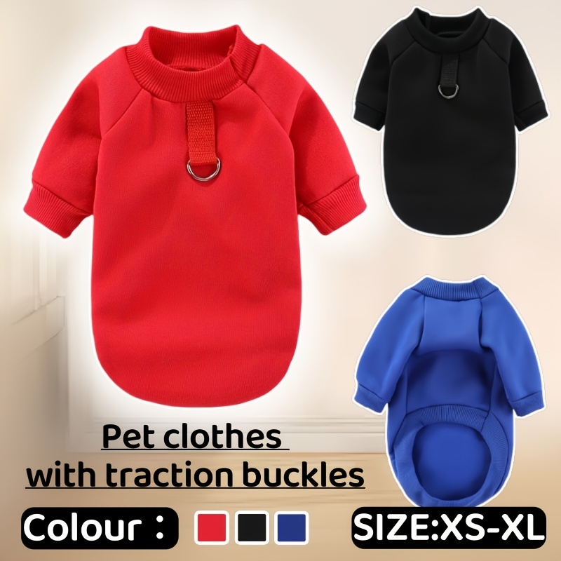 

Cozy Fleece Pet Hoodie For - Apparel With Leash Attachment, Ideal For Small To Large Breeds, Two-legged, Teddy Bear, Pomeranian