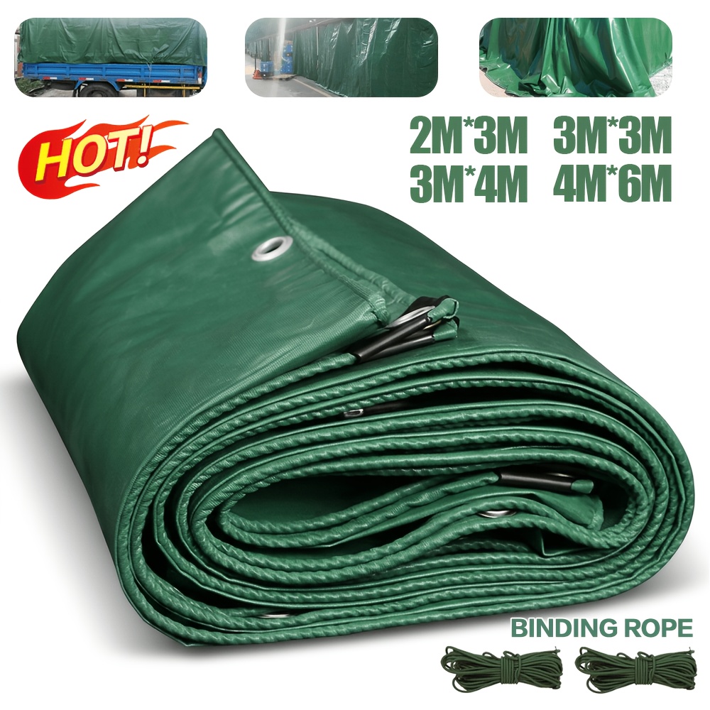 TEMU Large Heavy Duty Waterproof & Uv-resistant Tarpaulin All-weatherproof Outdoor Cover With Reinforced Corners, For Car, Boat, Truck, Camping,