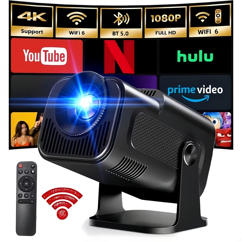Подобреният Hy320Mini проектор за 2026 година разполага с Android 11, поддържа 4K, играе локални 1080P видеоклипове, има яркост от 300 лумена, идва с Wifi 6 и BT5.0, включва вградени говорители, има 180° регулируема стойка и е съвместим с телефони.