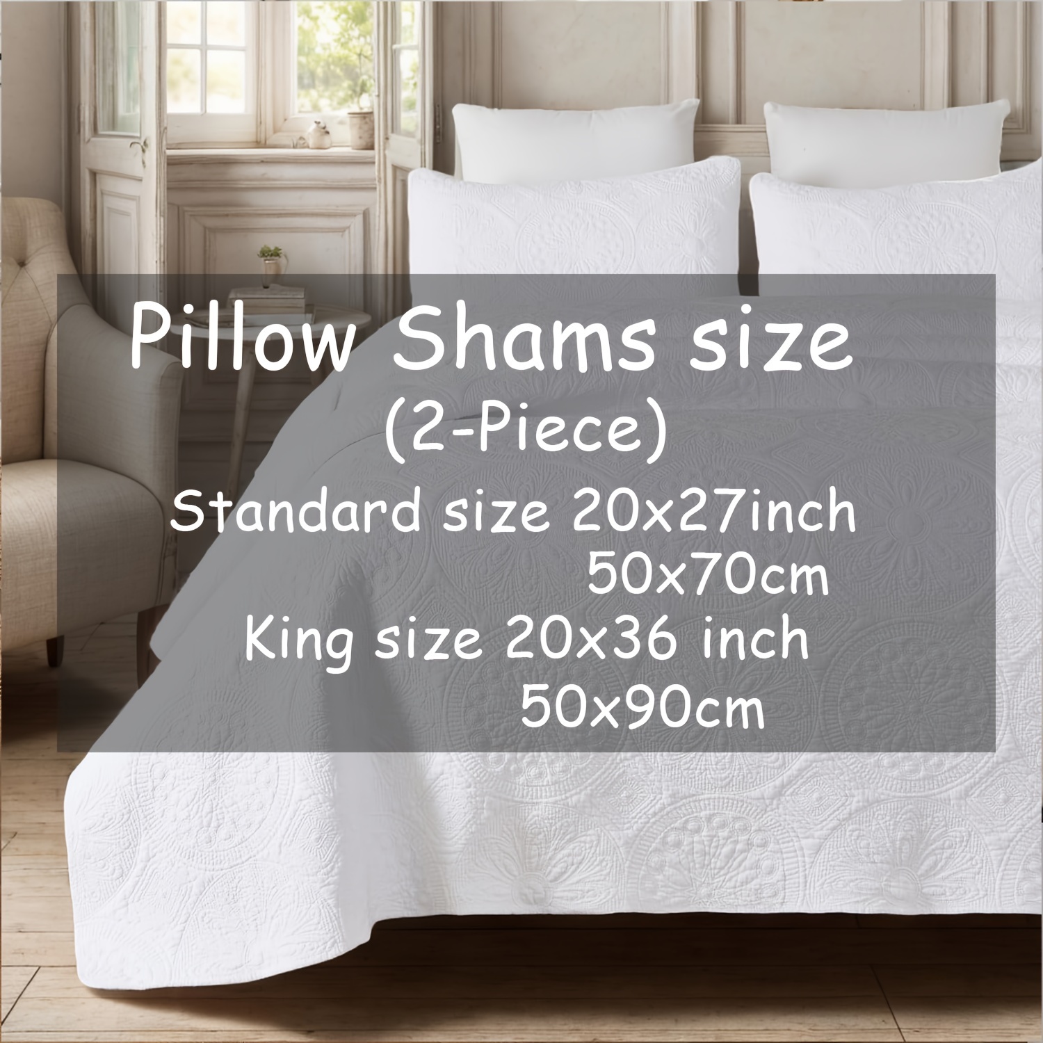 2pcs medallion quilted pillow shams set 100 Temu