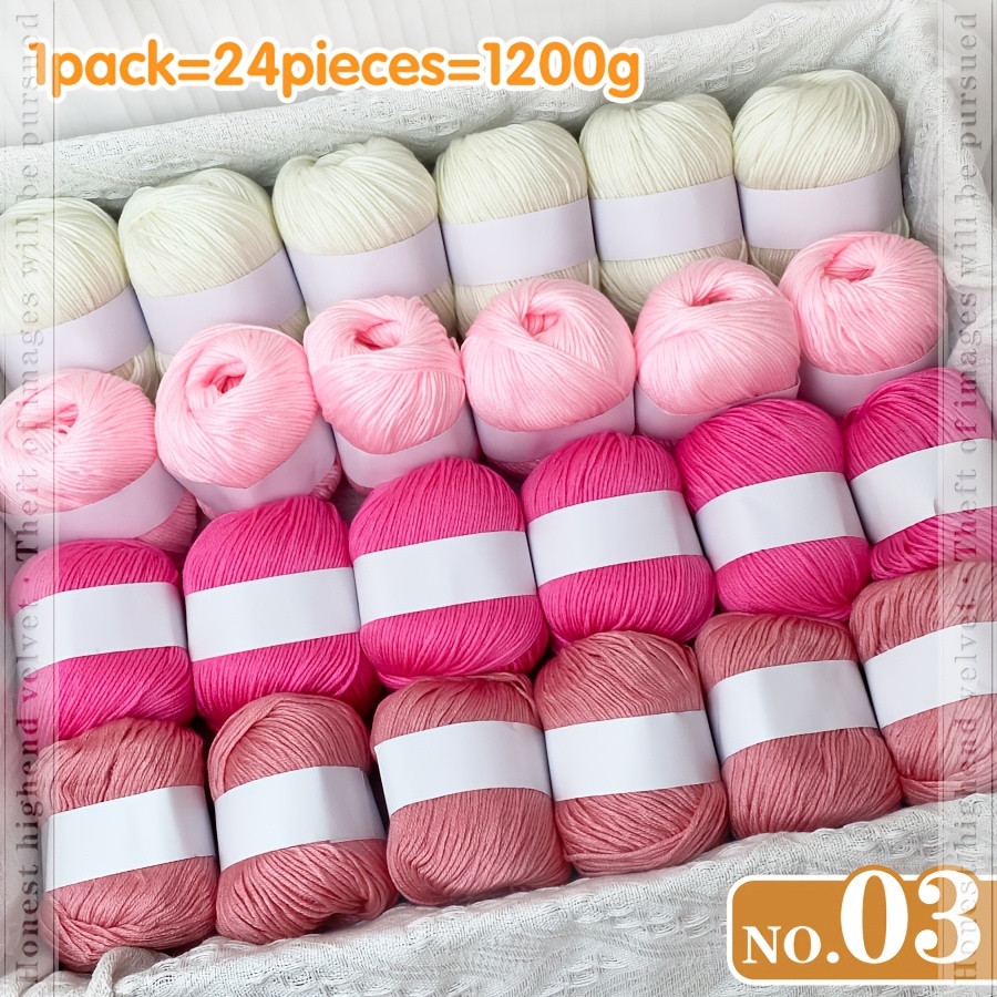 TEMU [Extra Große Menge] 24er Set Luxus Kaschmir- und Seidenmischgarn - Vierfarbige Montage - [Ca. /24 Knäuel pro Packung], Seide: 70.00%; Kaschmir: