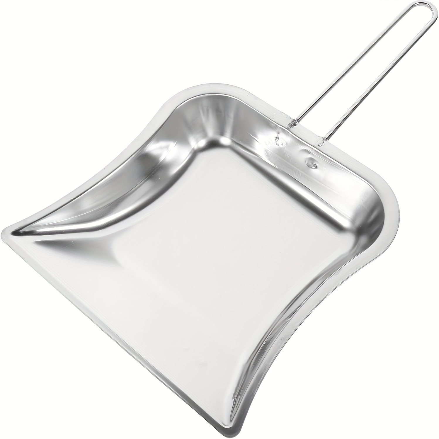 

Heavy Duty Stainless Steel Dustpan With Handle - Metal Handheld Trash Shovel For Living Room, Bedroom, Outdoor Use - Precision Edge, Durable, Safe, Hanging Design - 1pc Dust Pan For Home Comfort