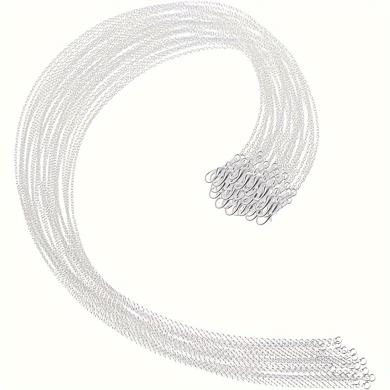 

30pcs Silvery Golden Alloy Extension Chain, Necklace Material For Men And Women, Necklace Extender For Making, With Lobster Clasp