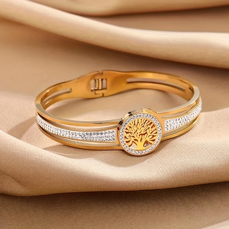 Stainless Steel Life Tree Bracelet Bangle for Men