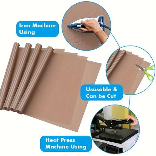 4pcs reusable non stick sublimation transfer paper size 12 16 inches 30x40cm high temperature ptfe sheets suitable for heat press transfer can be used as a heat
