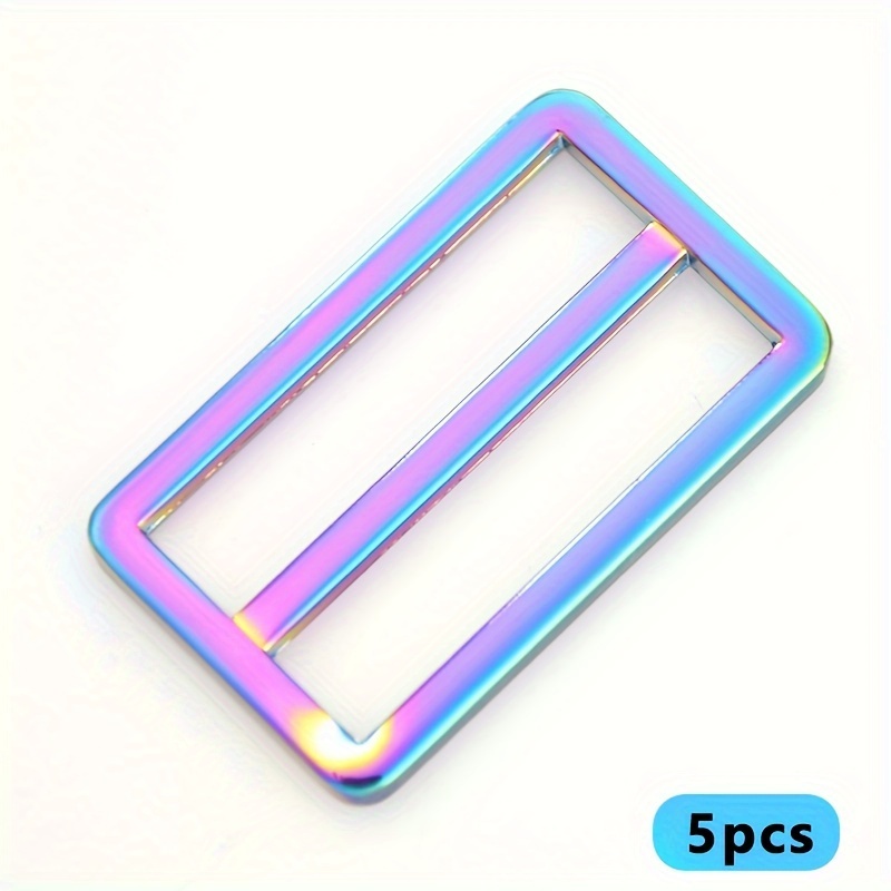 5pcs Metal Tri-glide Slider Bag Strap Buckles Web Belt Rectangle Ring Loop Adjuster Backpack Clasp Hook , Diy Wallet Making