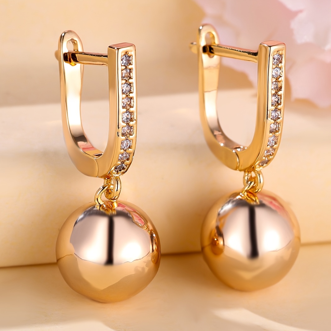 Image of Angol A Pair Of Stylish, Classic, , And Elegant Vintage Versatile Earrings Inlaid With White Synthetic Synthetic Zirconia, Suitable As An Anniversary Jewelry Gift For Your Girlfriend