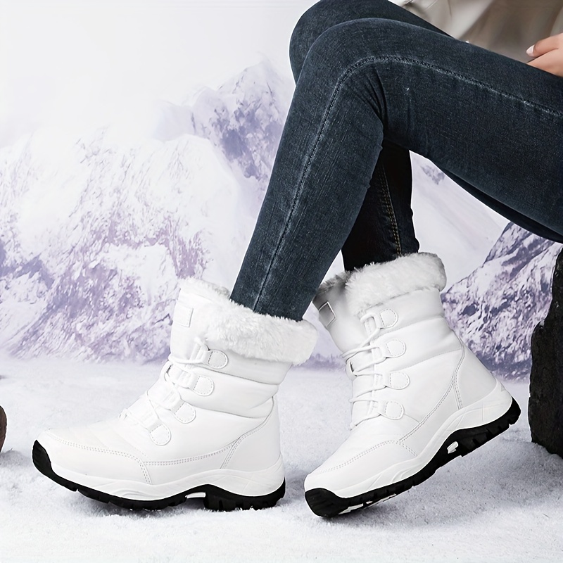 Botas De Nieve Con Forro De Algodón Para Mujer, Con Lazo, Antideslizante, Invierno 2024 | Moda