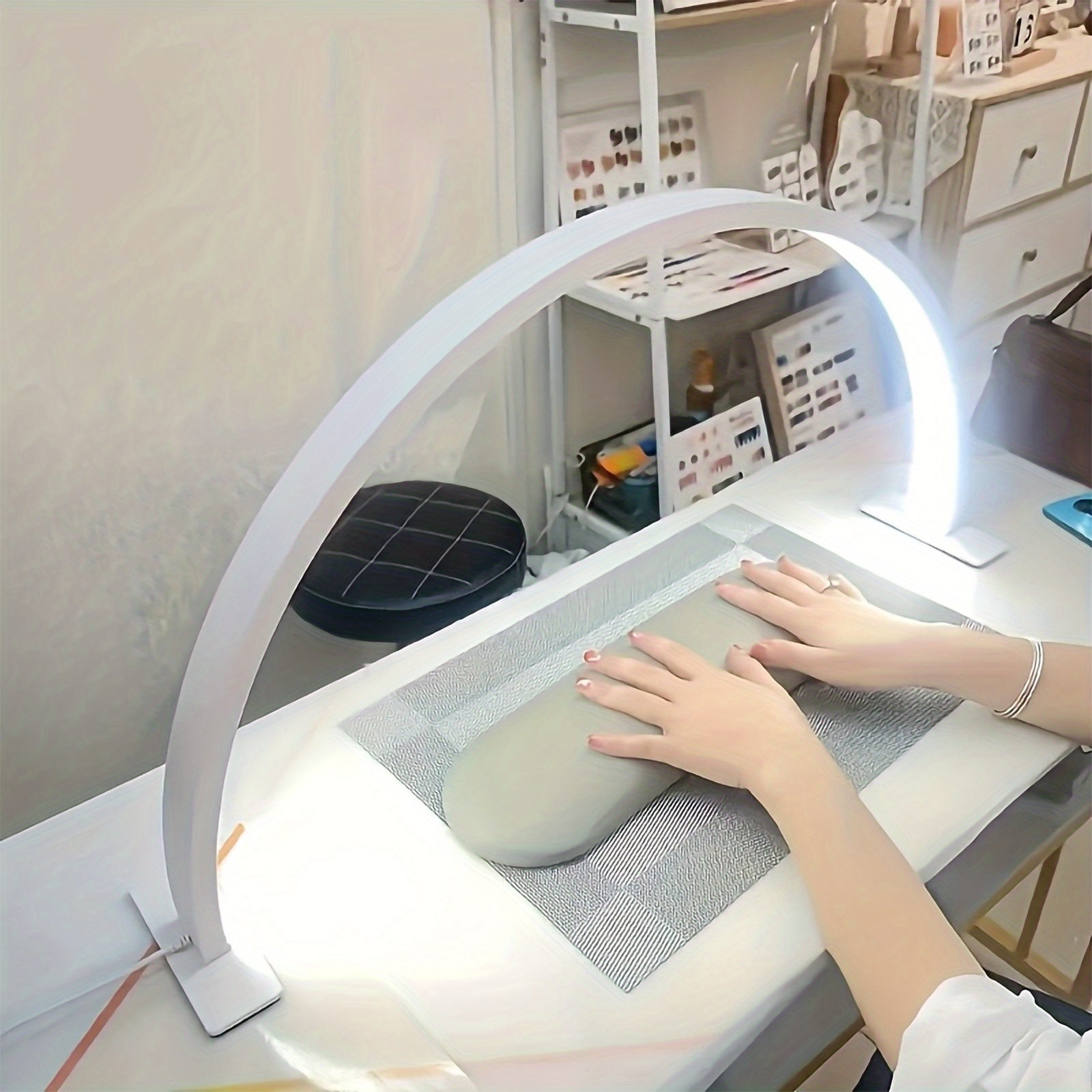 1 pack led nail lamp led eyelash lamp half moon lamp facial   moon lamp beautician technology lamp for gel polish   tattoo ideal for salon   white Product details 16