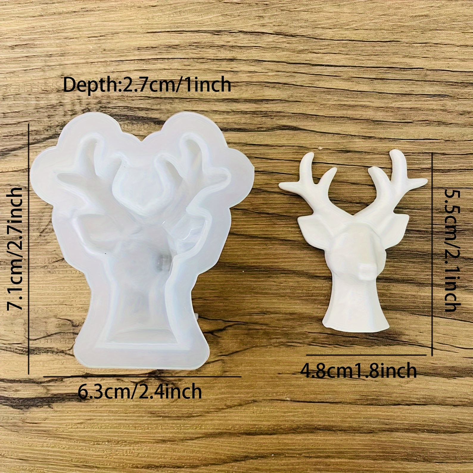 TEMU Resin Silicone Mold-deer Head Christmas Deer Elk Silicone Casting Molds Concrete Molds Silicone Animal Molds Christmas Decorations Antler Molds