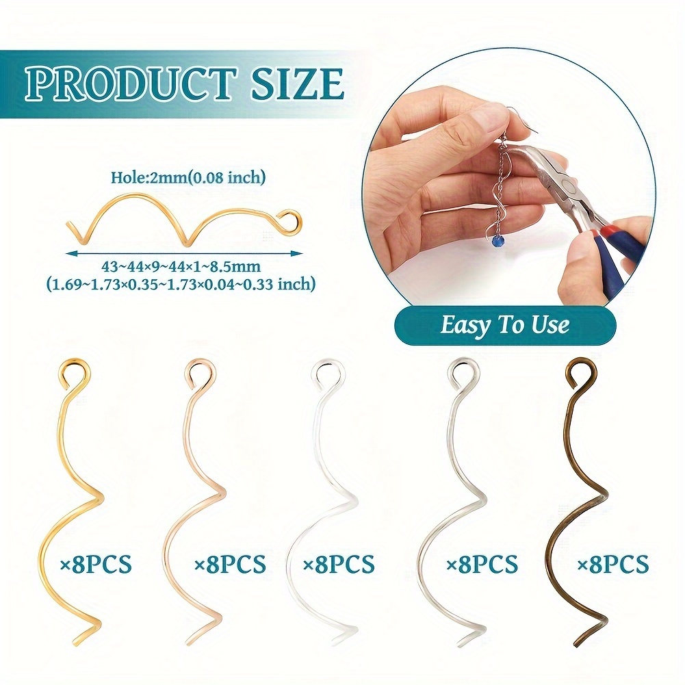 40pcs brass wave shaped eye pins charms Temu Canada