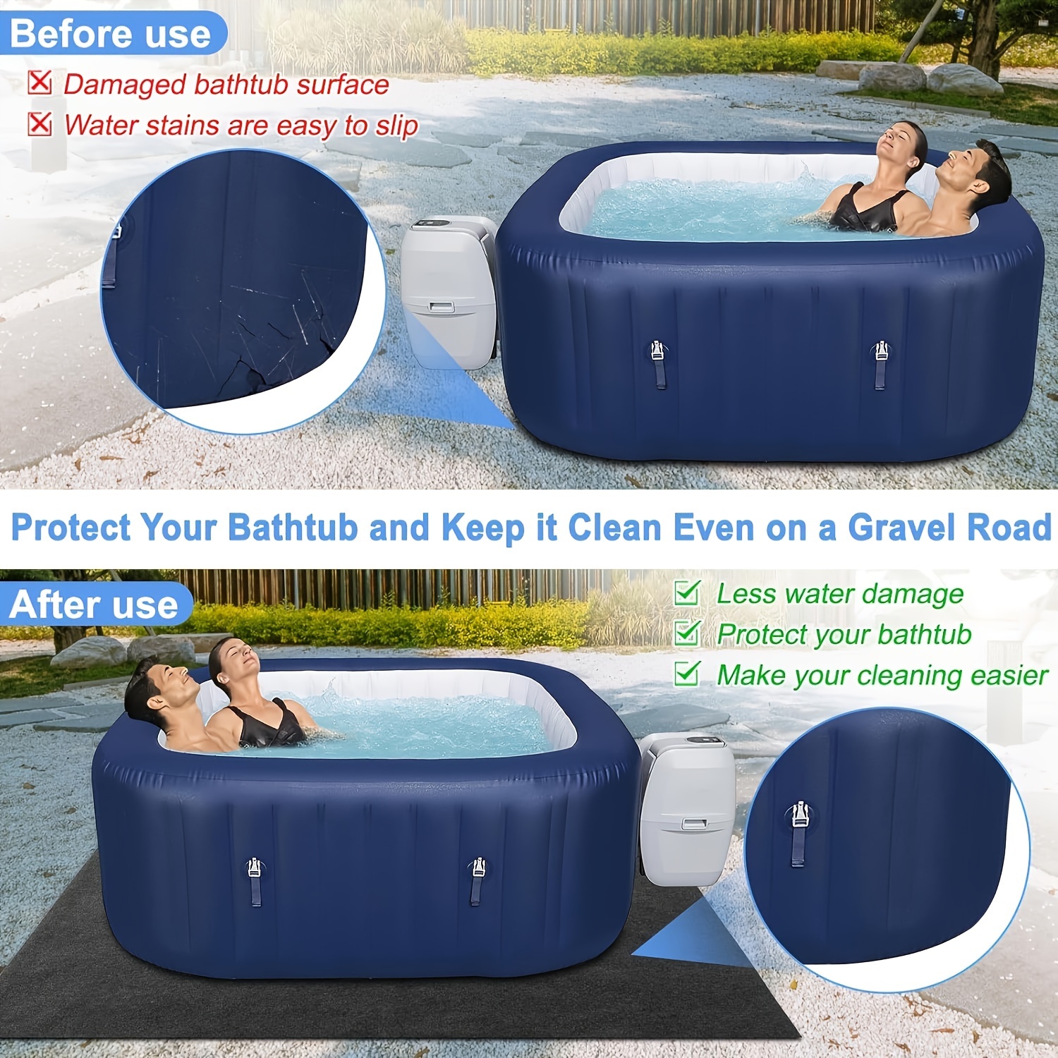 pe material hot tub floor protector mat inflatable spa Temu