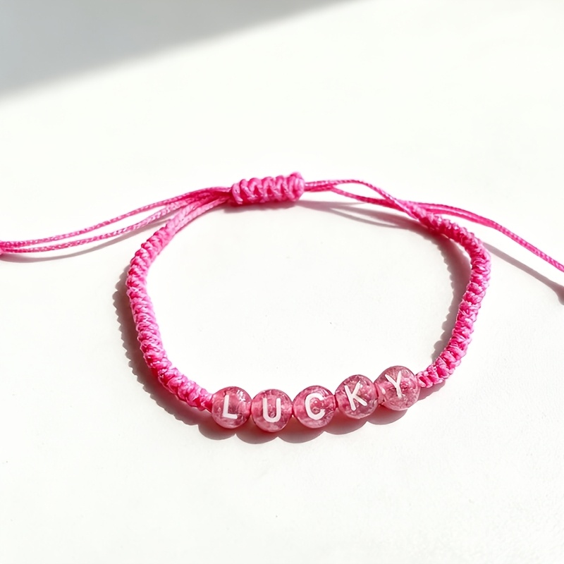 Custom Simple Personalized Bracelet with Transparent Letter Beads