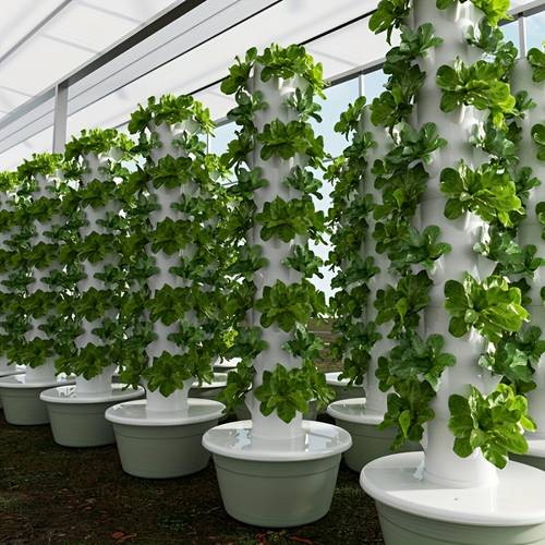 vertical hydroponic tower indoor hydroponic system with water layer vegetable growing kit vertical horticultural hydroponic production tower suitable for home and outdoor use