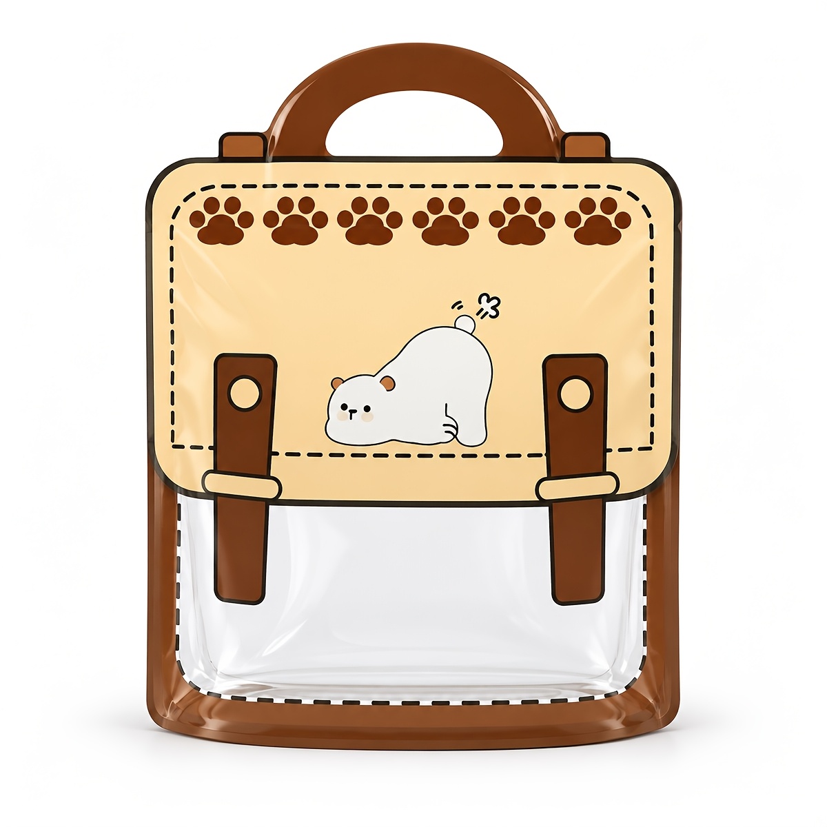 TEMU 10/5pcs Cute Cartoon Schoolbag-shaped Transparent Gift Bags, Reusable Tote Bags For Children, Students, And Kindergarten Party Favors, Suitable