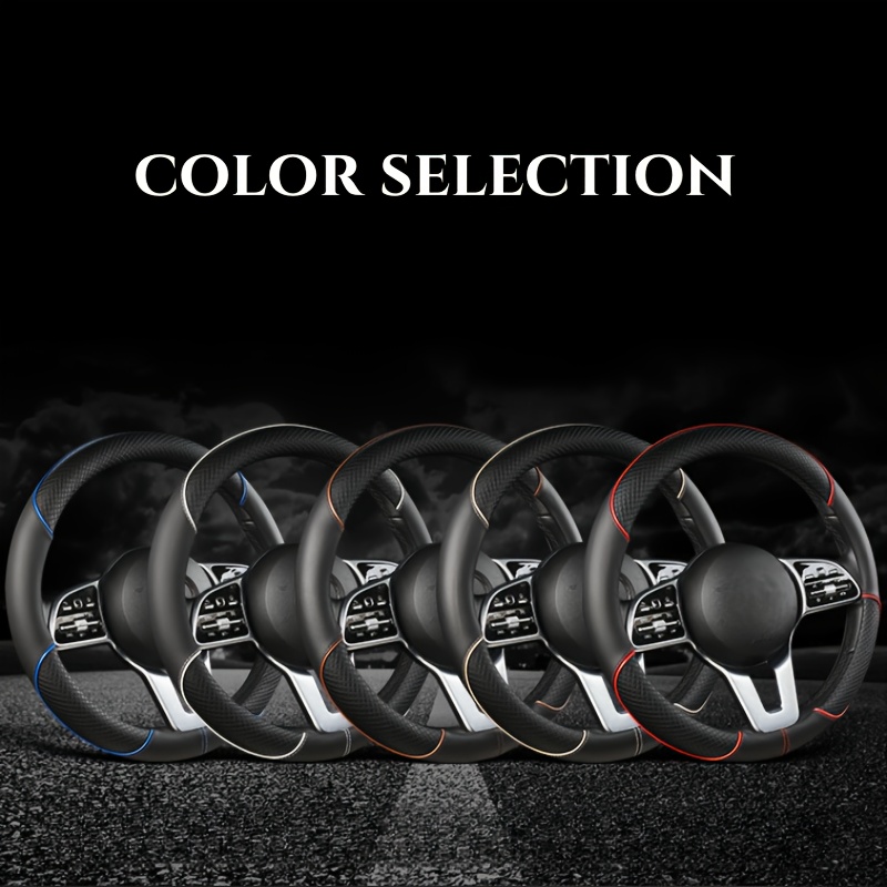 Aukštos kokybės PU odos neslystantis ir atsparus dilimui automobilio vairo dangtelis, su neslystančiu vidiniu žiedu, universalus daugumai automobilių modelių