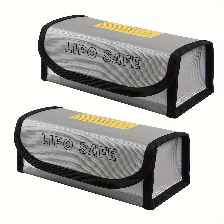 2 Pack Lipo Safety Bags, Battery Storage Pouches For Charging, 7.3 X 3 X 2.4 Inches Each