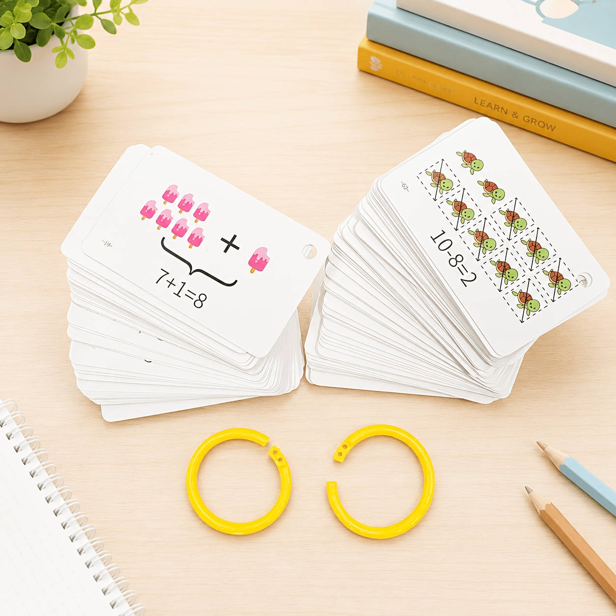 TEMU Jeu complet de 132 cartes éducatives d'addition et de soustraction pour les nombres de 0 à 10. Ces cartes de calcul mental pour le développement