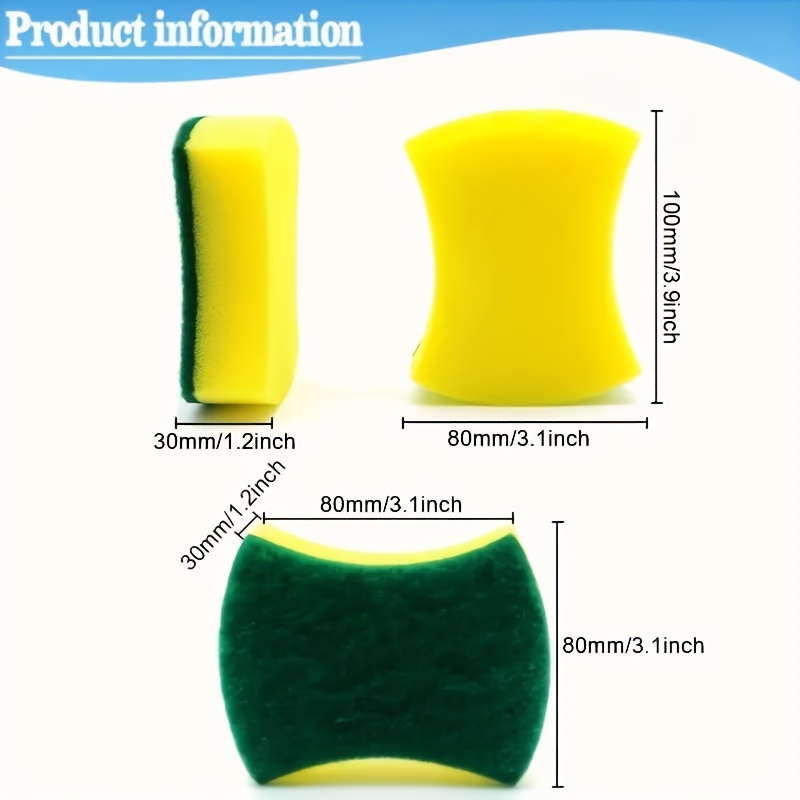 10 12 24pcs multifunctional cleaning sponge double sided cleaning pad special for kitchen dishwashing   material   and no scratches super absorbent   sponge with strong absorbency as a must have cleaning tool details 0