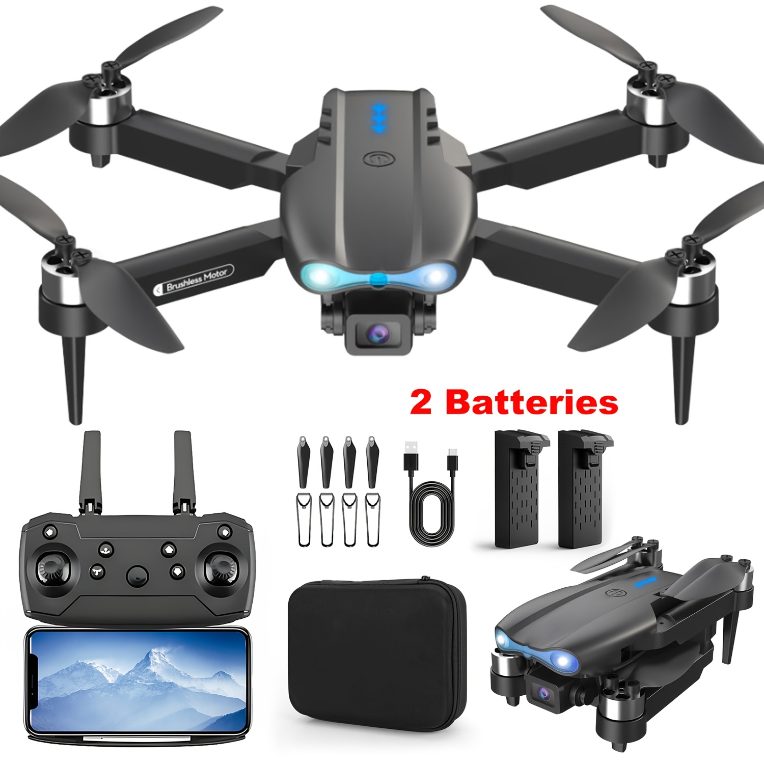 

Rc Drone, 2025 New Professional Rc Drone With 2 Batteries, Dual Camera Double Folding Rc Height Hold Remote Control Toy, Holiday Gift Indoor And Outdoor, Christmas Gift, Thanksgiving Day Gift