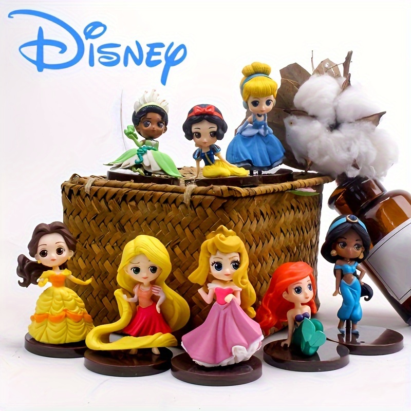 

Set, Authorized Disney 8pcs/1set Cute Pocket Princess Snow White Princess Rapunzel Mermaid Action Figure Models